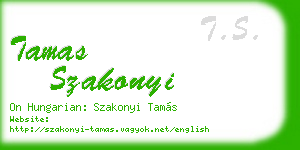 tamas szakonyi business card